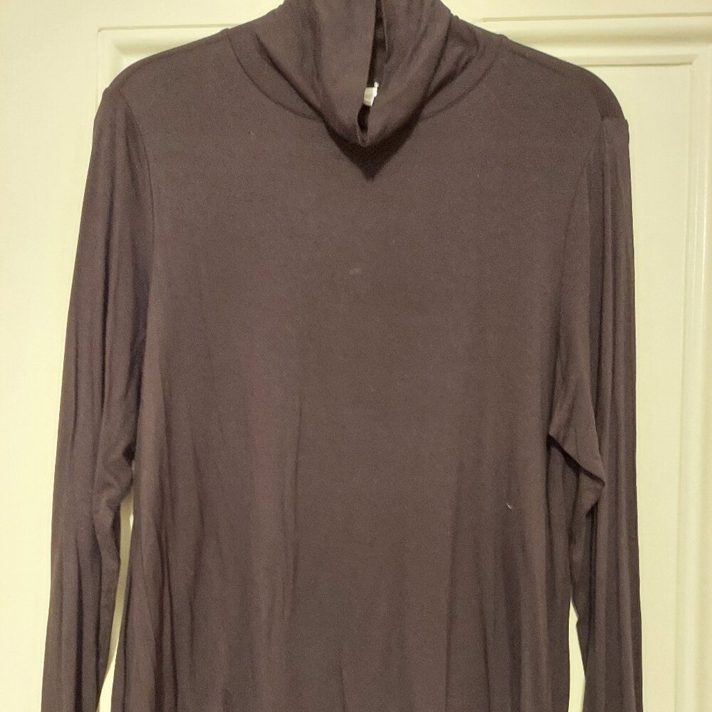 NWOT Marla Wynne WynneLayers Black Long Sleeve Tunic Knit Turtleneck size L